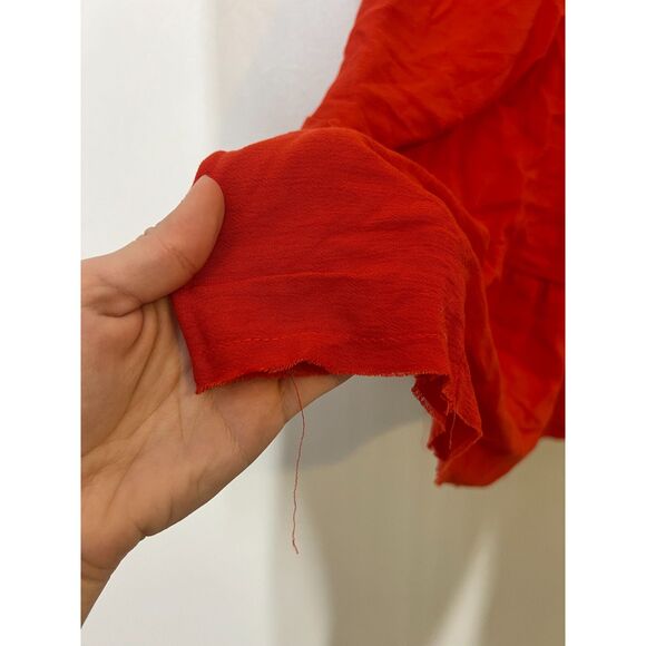 Sincerely Jules Red Rosa Cross Strap Dress Womens Sz S Shapeless Flowy Boho - Picture 5 of 13